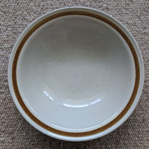 Japan Old Brook Collection Stoneware Small Soup Salad Bowl Brown Trim 5 3/4” - Picture 1 of 3
